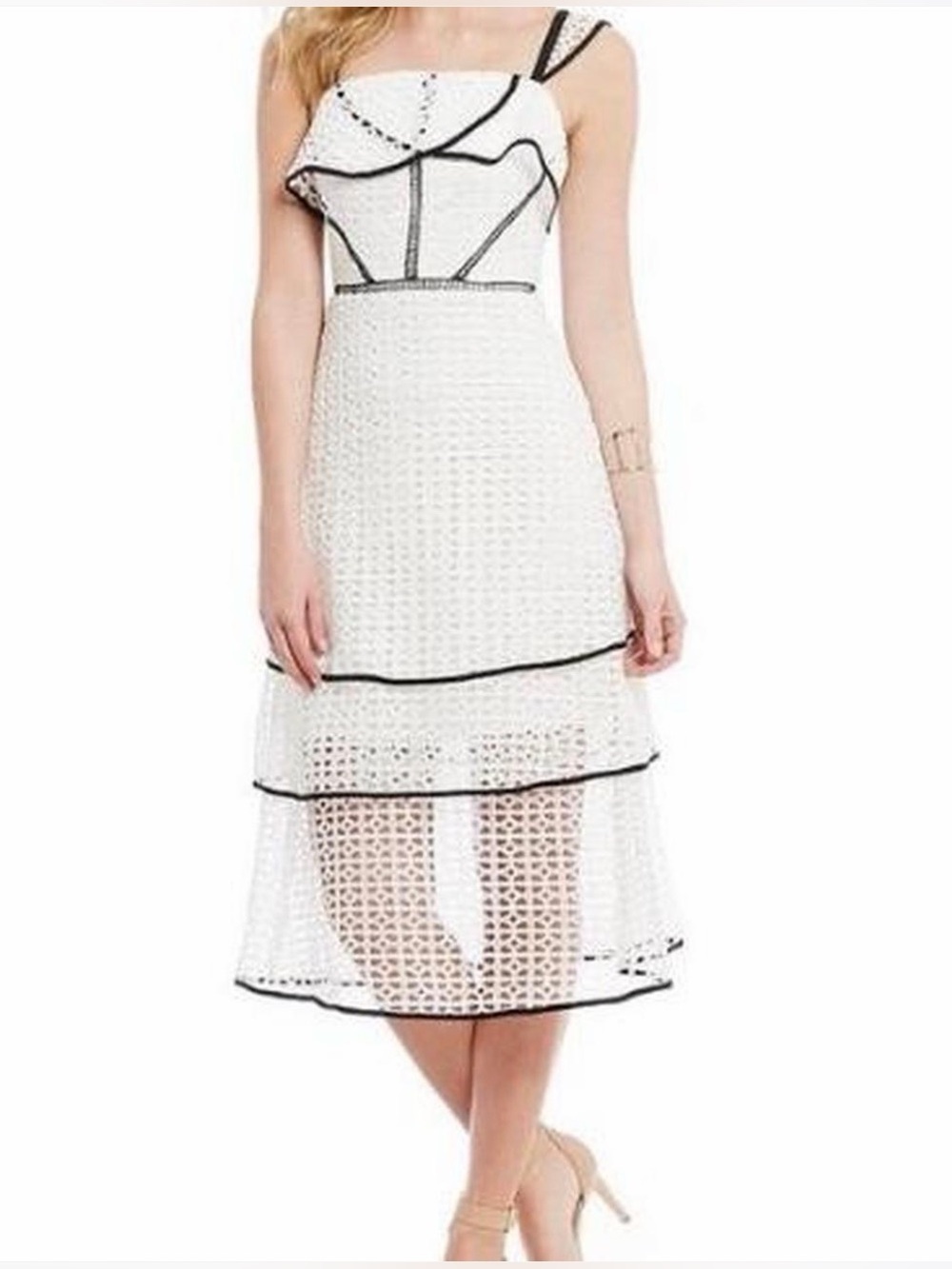 Gianni Bini White Lace Midi Dress Coquette Fairycore